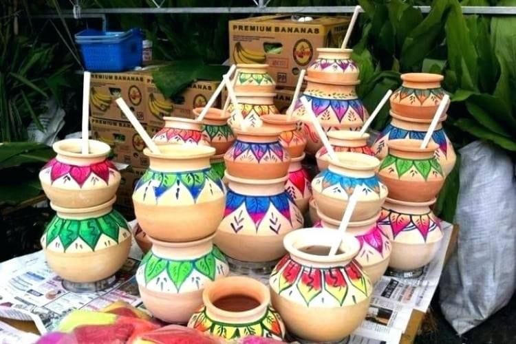 earthen pot lohri decoration