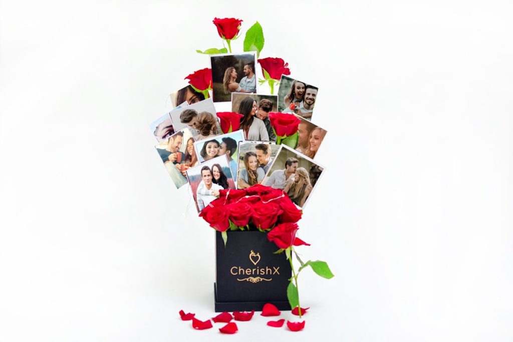 rose and photos bucket - perfect for Valentine's day gifts 