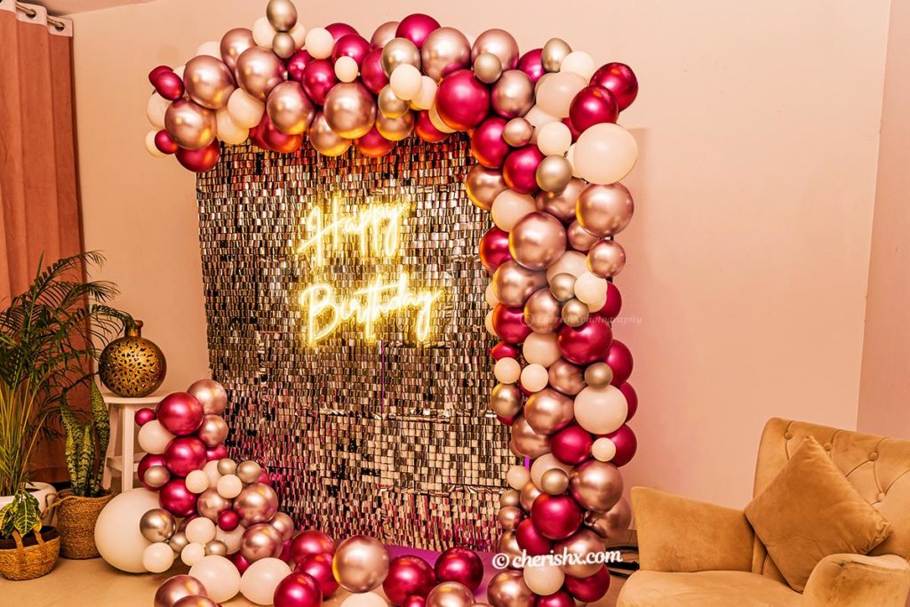 pink sequins new year decor