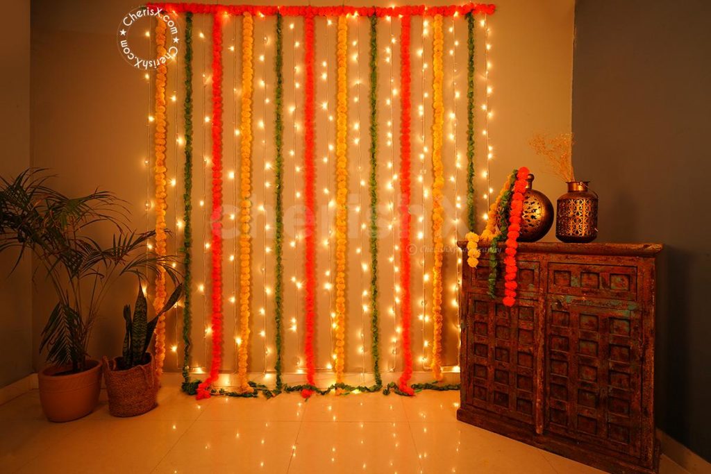 classy led lights and garland decor for Lohri