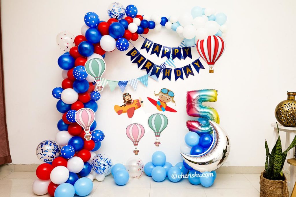 kids theme birthday decoration- Aeroplane theme 