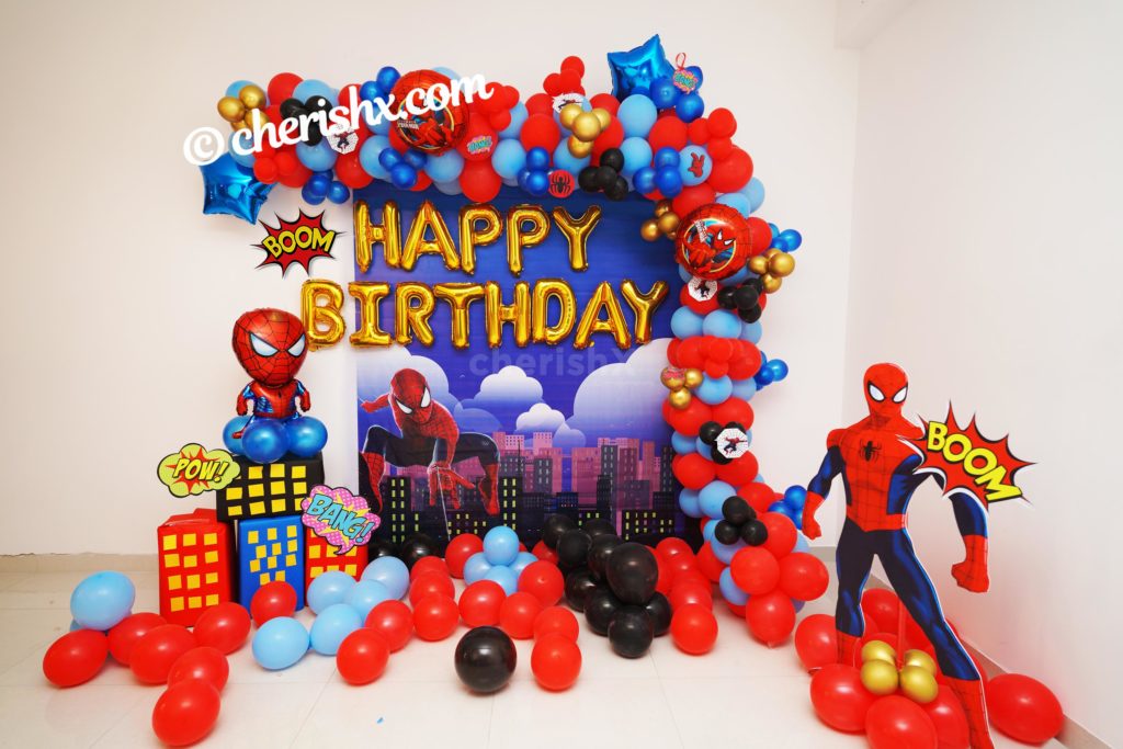 Spider man theme birthday decor