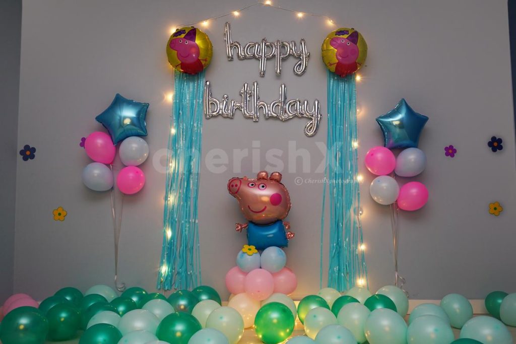 kids theme birthday decoration- Peppa Pig theme