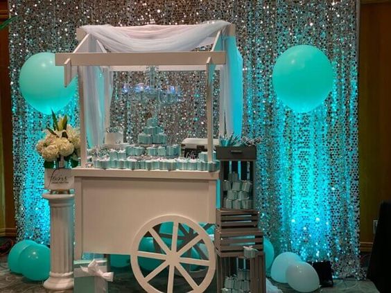 Sparkling Dessert Cart Setup