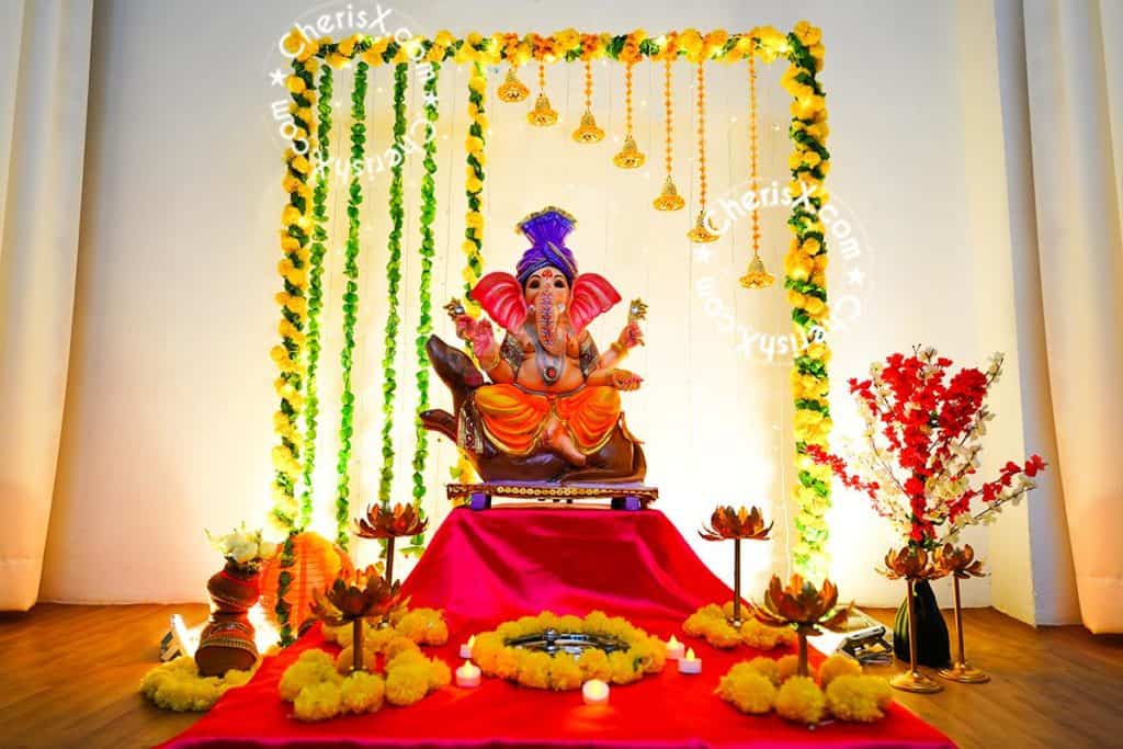 Ganesh Puja Flower Decorations for Ganesh Chaturthi