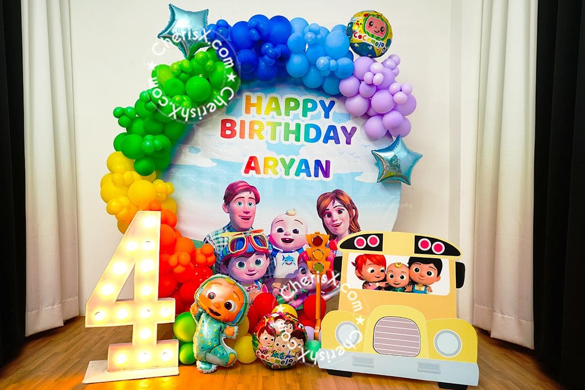 Cocomelon Theme Kids First Birthday Decor
