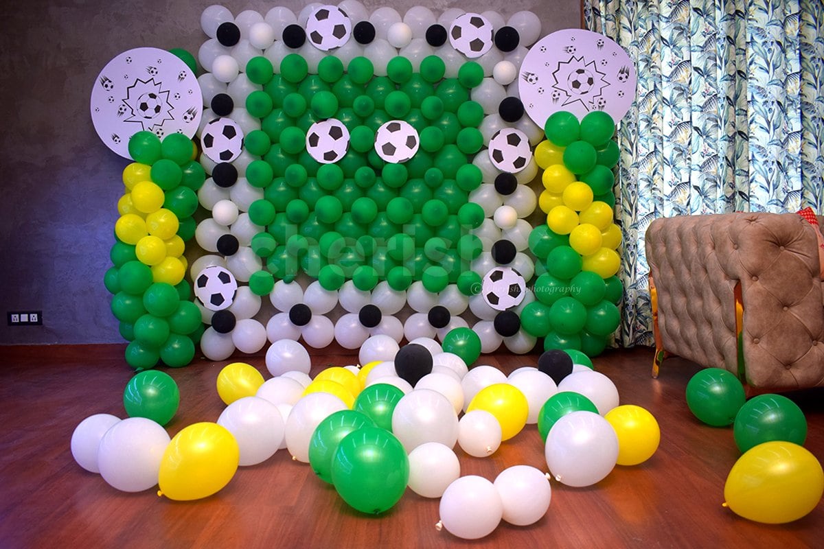football theme kids first birthday decor