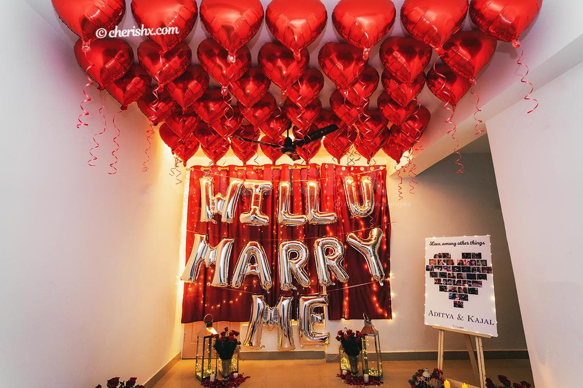 romantic marry me balloon decoration
