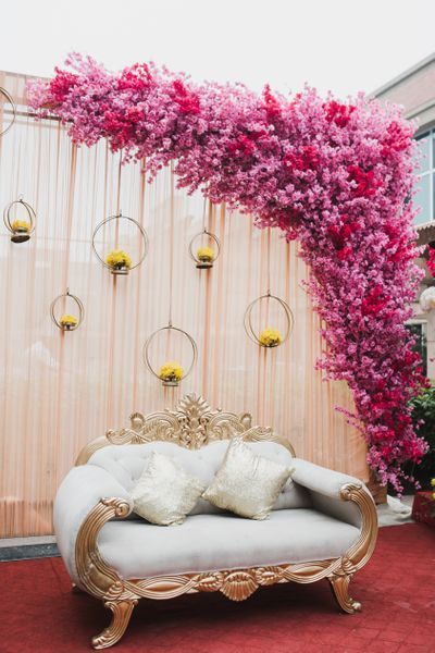 Beige and pink theme minimalist wedding decoration