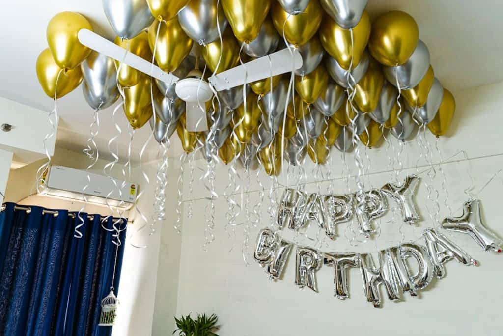 chrome balloon birthday decoration