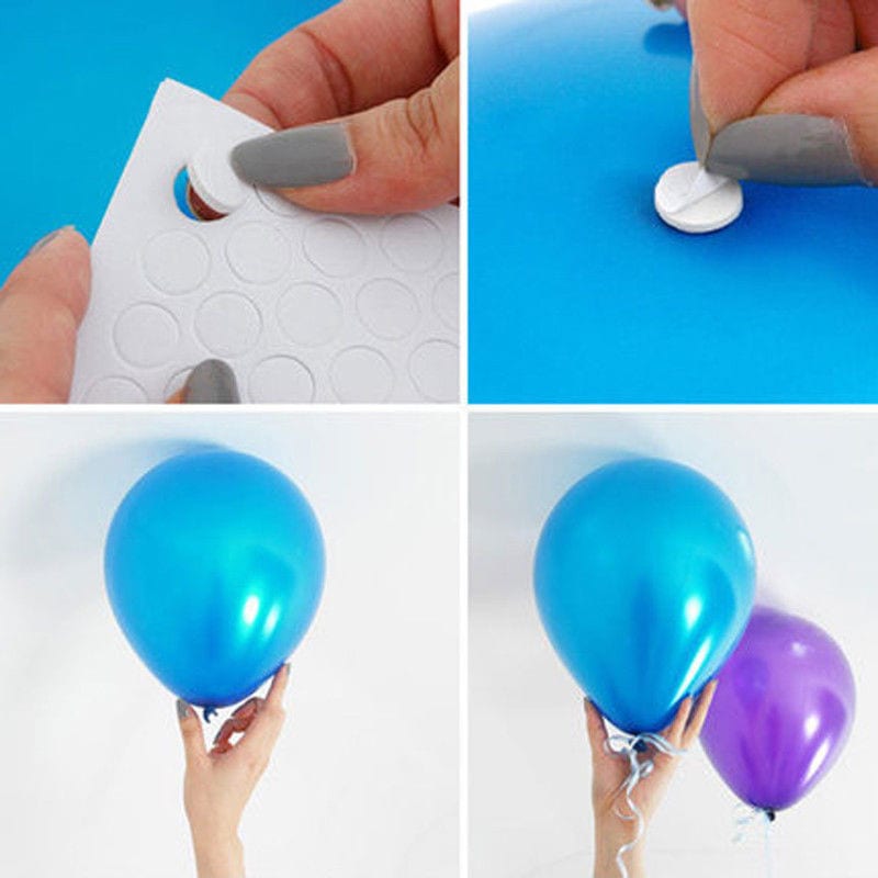 double side tape on balloon to stick
