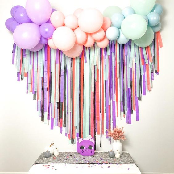 Balloon Garlands with Fairy Light Decor
