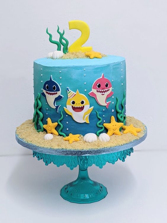 Baby Shark Theme Fondant Cake 