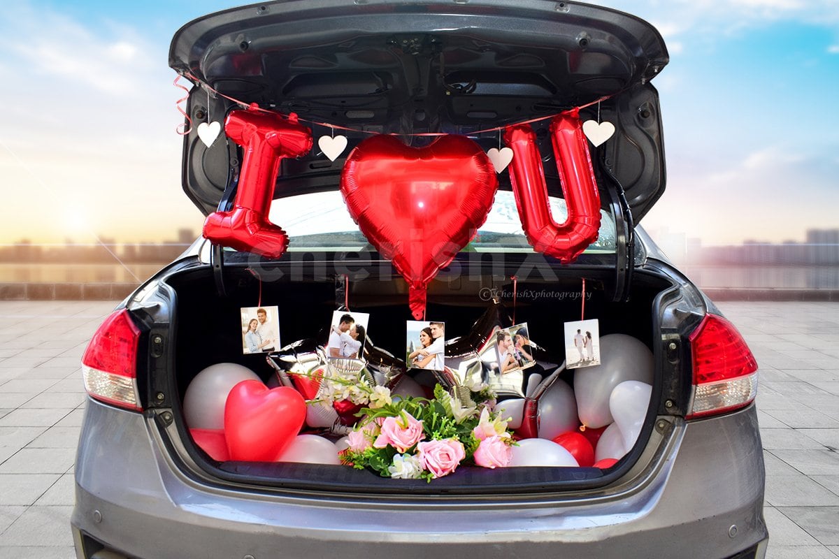 'I love you' Creative Birthday Surprise in Car