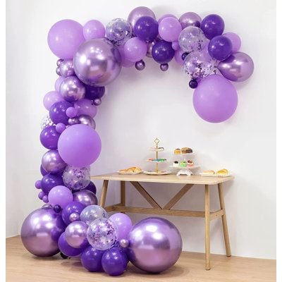 Pastel and Metallic Purple Balloons