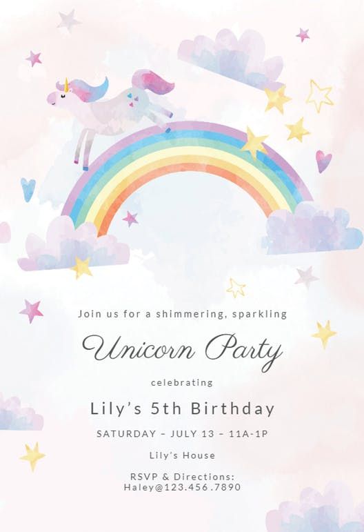 invitation unicorn