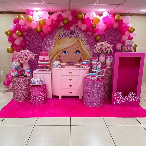 Barbie theme birthday decoration