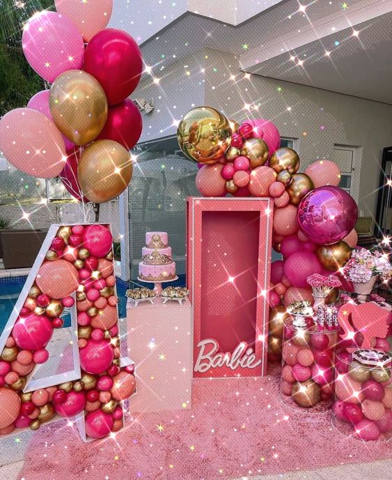 Barbie theme birthday decoration