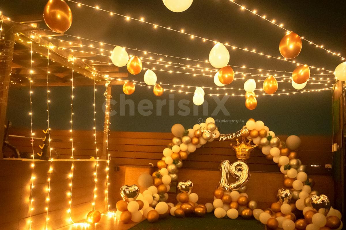 terrace 18th birthday decoration