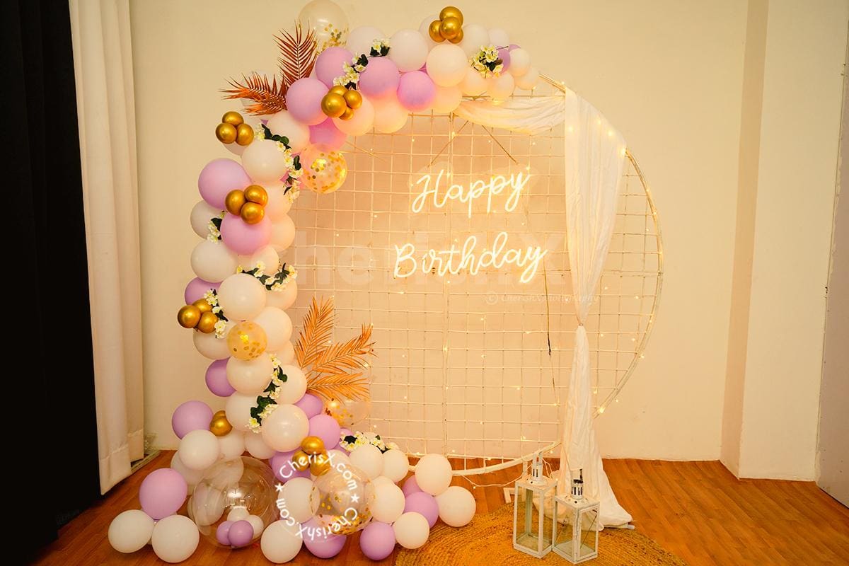 net mesh ring stand 18th birthday decor