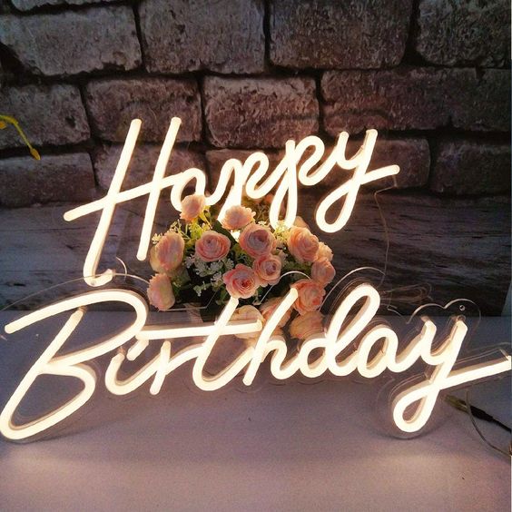 neon happy birthday sign