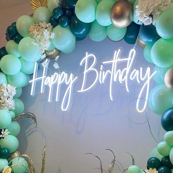 Neon happy birthday sign