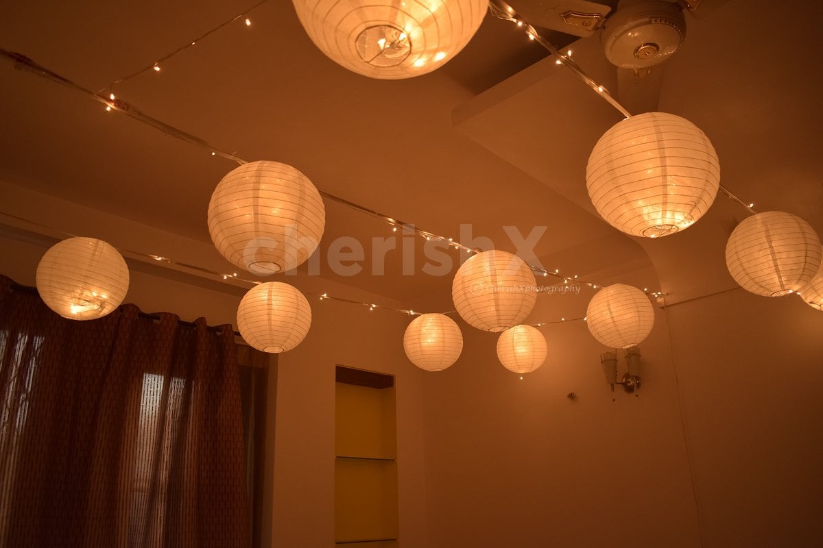 Lohri decoration with lanterns 