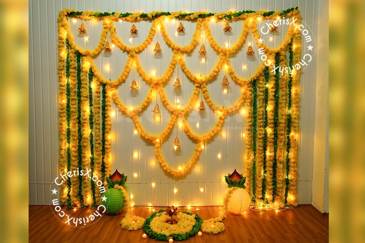 Lohri decoration with festive golden bells 