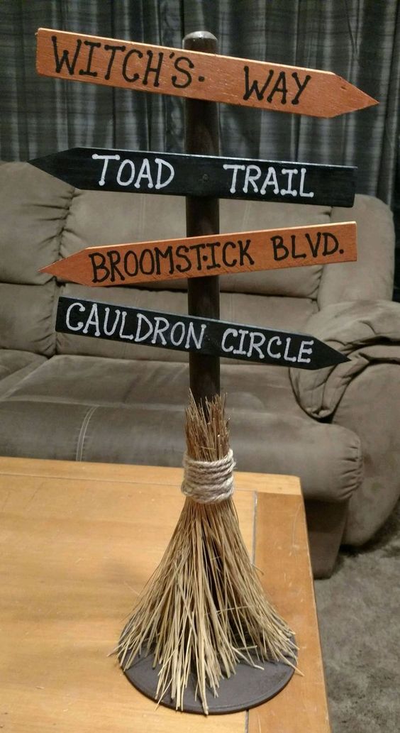 Halloween Decorations with Broomstick 