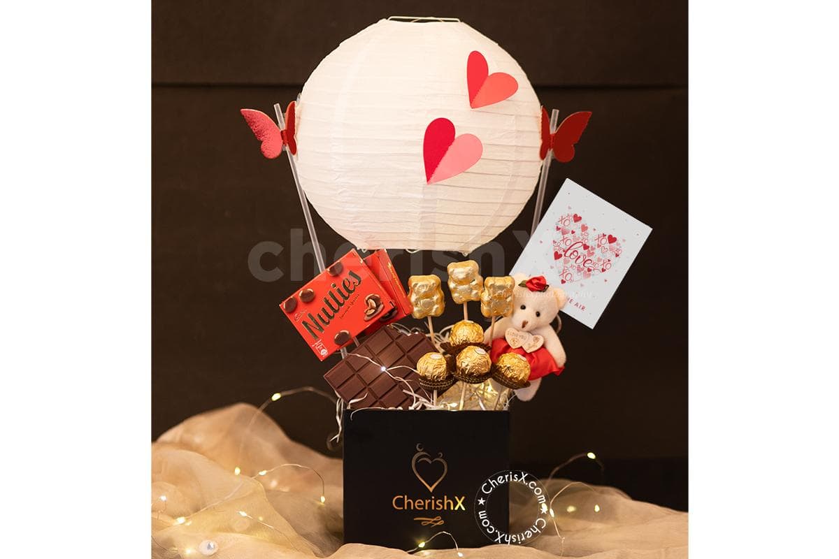 Cute Chocolate Parachute Bucket for chocolate day gifts for your partner 