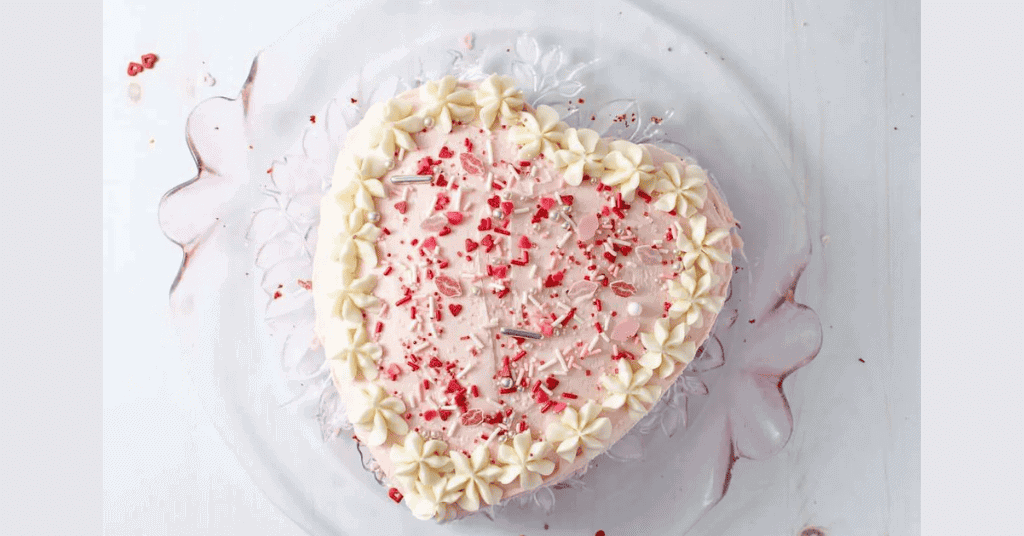 Heart-shaped cheese cake