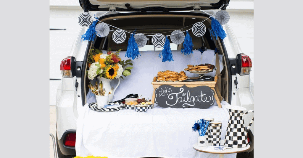 Car boot set-up for food