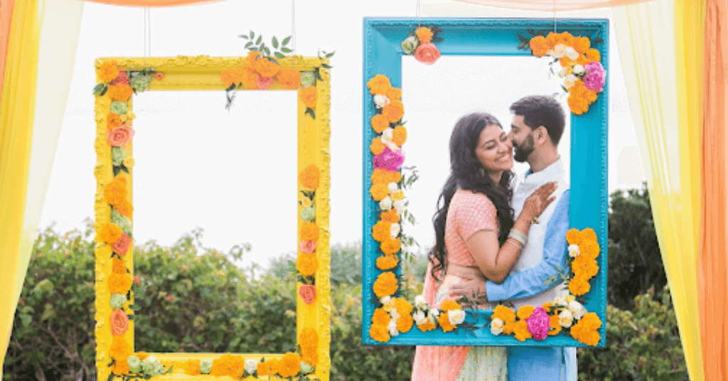 DIY photo booth for Haldi ceremony 