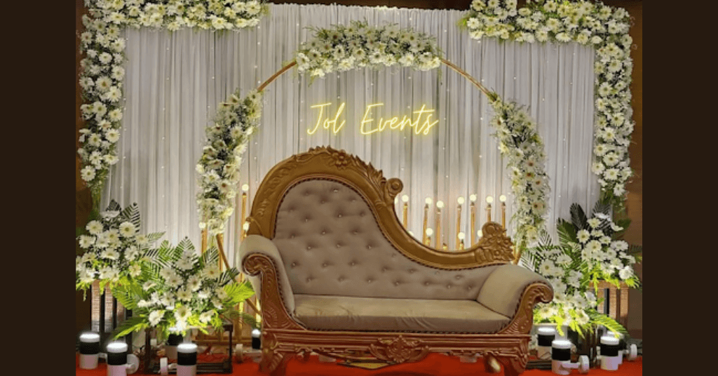 Wedding and Reception Stage decoration at NT Mahal, 100ft road, Pondicherry