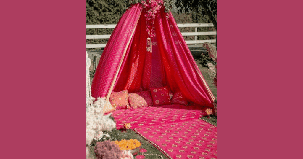 DIY canopy mehendi decoration 