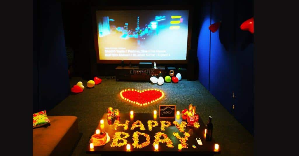 private movie experience with your husband on his birthday 