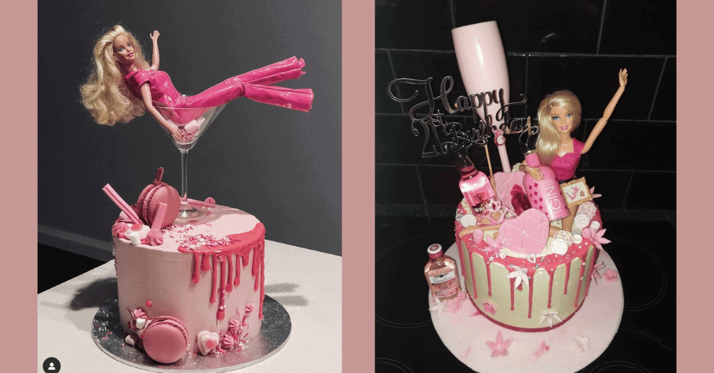 barbie themed birthday cake