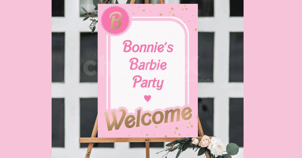 welcome board for barbie birthday theme party 