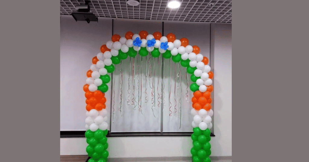 tricolor balloon gate for independence day decorations