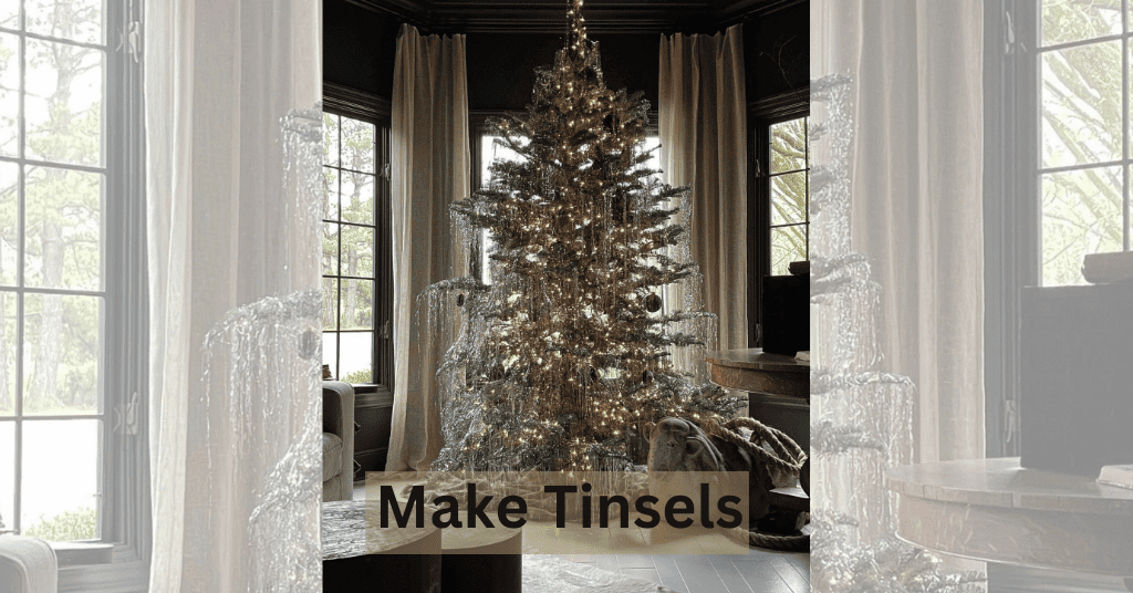 make tinsels to reuse your foil balloon for a Christmas tree decoration