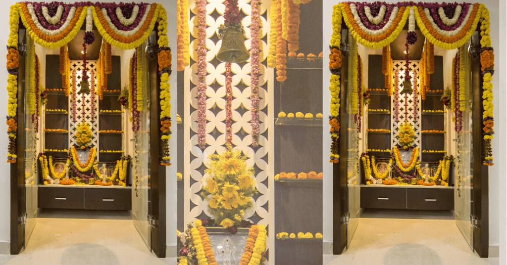 Marigold Flowers For Navratri Mandir Decoration Ideas 