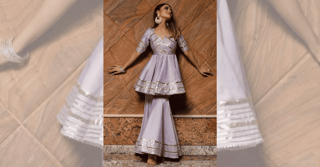 Lilac Sharara Diwali Dress