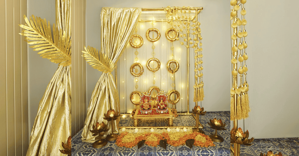  DIY Diwali Decoration Gold Magic Cuboid Stand Kit 