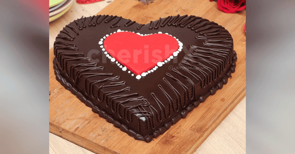Heart-Shaped Truffle Love Cake 