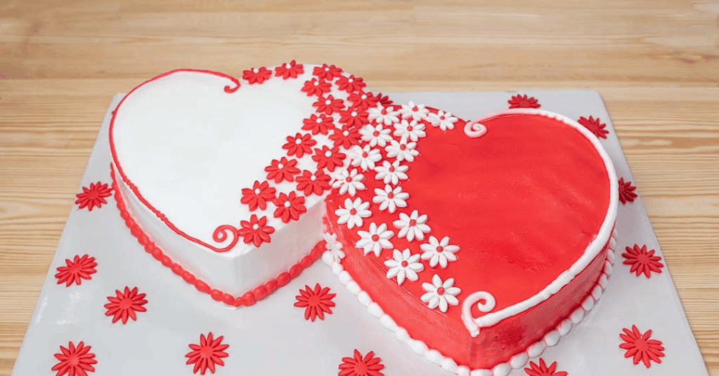  Double Heart Shape Cake Design 