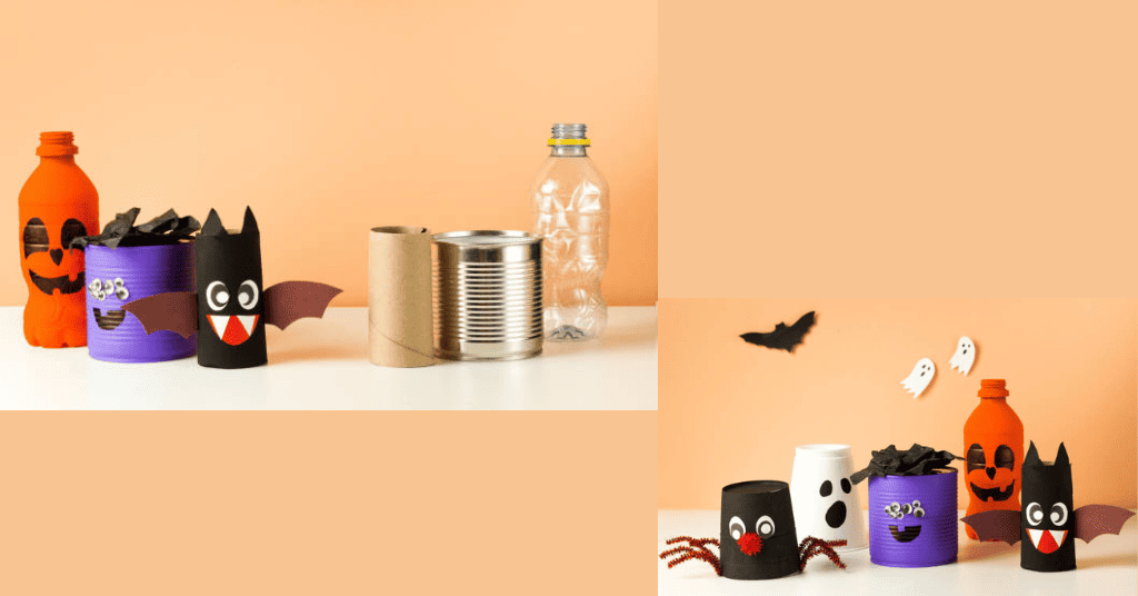 Halloween decoration craft ideas to make spooky ghost faces with discarded bottles 