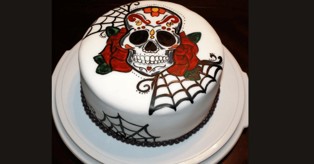 DIY Halloween Cake Decorations to make a skeleton theme 