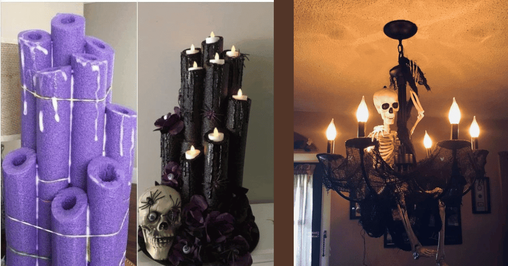diy halloween theme decoration candle stand. 
