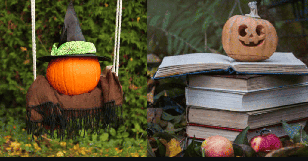 Halloween DIY Yard Decorations with pumpkins 
