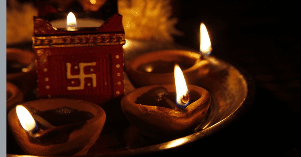 flickering Earthen Diyas for diwali decorative items 
